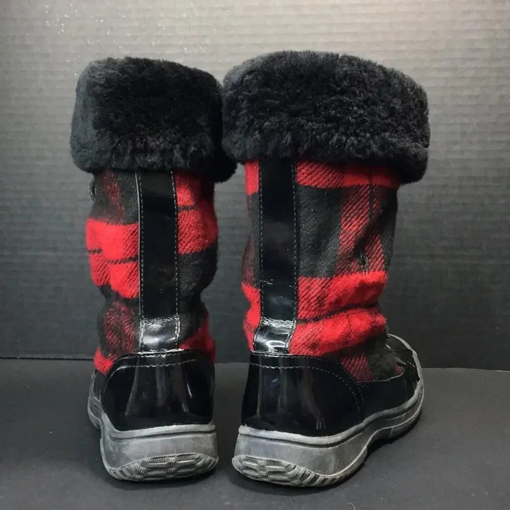 Polo by Ralph Lauren Big‎ Kid Everest Boots Black Leather w/ Shearling Size 4